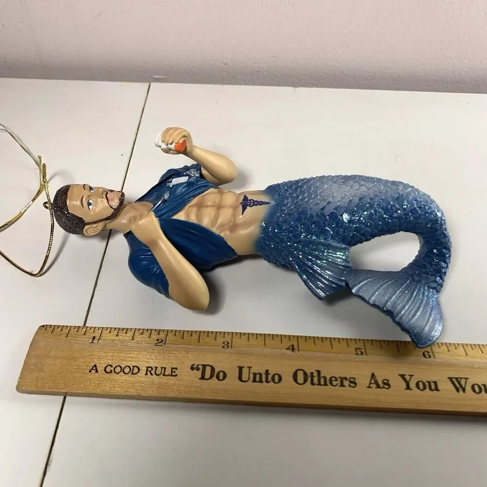 December Diamonds Merman Ornament 55-55133  Nurse Six Pack Beach Holiday 6”
